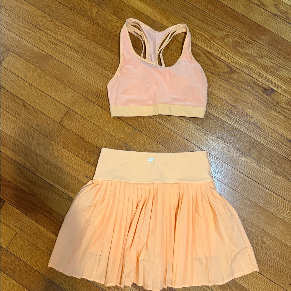 Fabletics Peach Skirt Set Size M